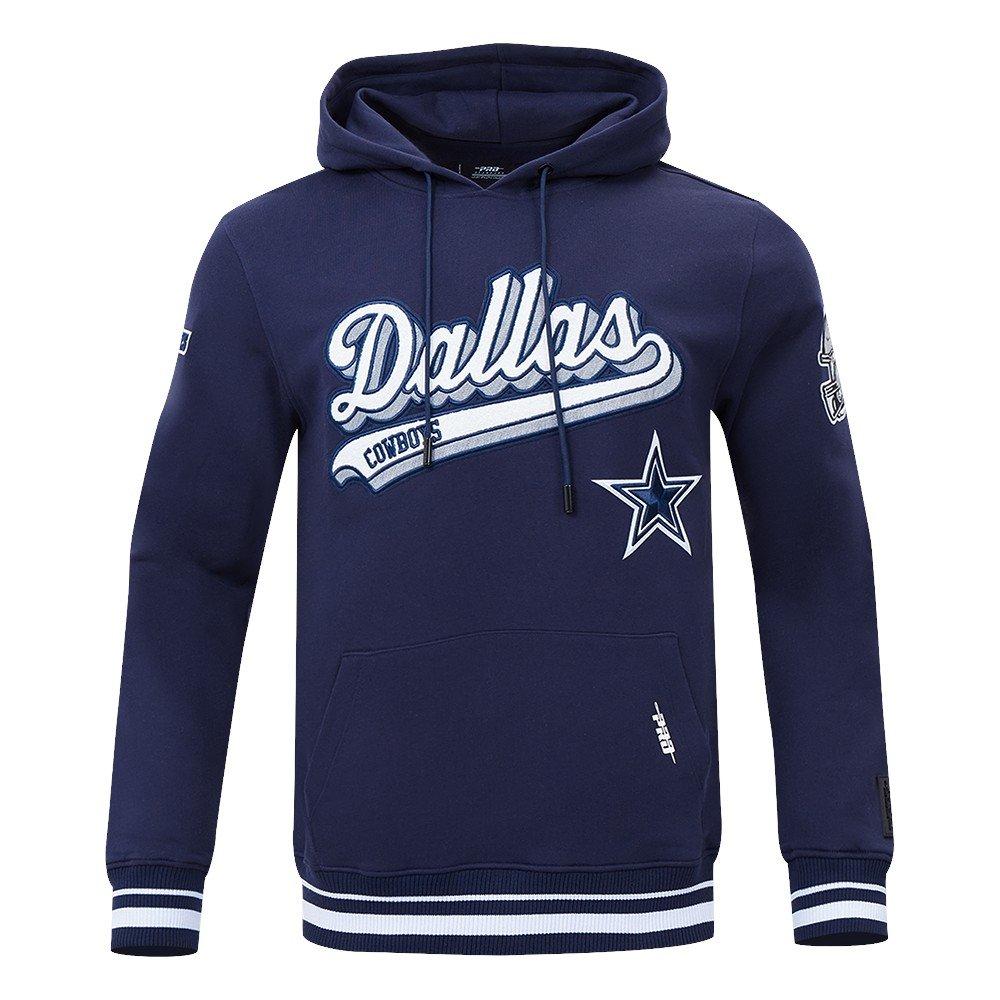 Pro Standard Men's NFL Dallas Cowboys Script Tail Rib Fleece Pullover Hoodie - Navy - NAVY